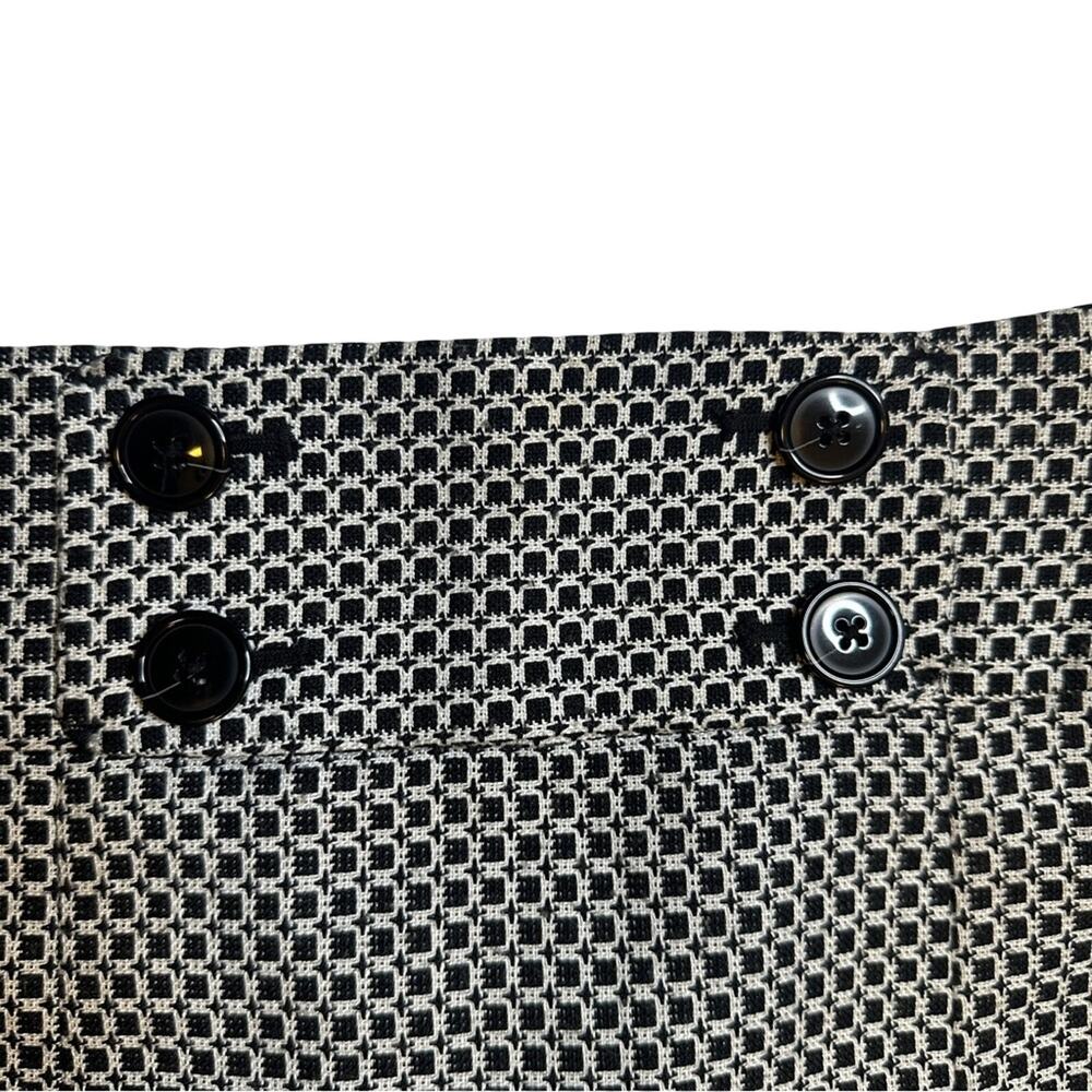 Ann Taylor Tweed Mini Skirt Womens 4 Black White Mod Parisian Button Detail - Picture 6 of 8